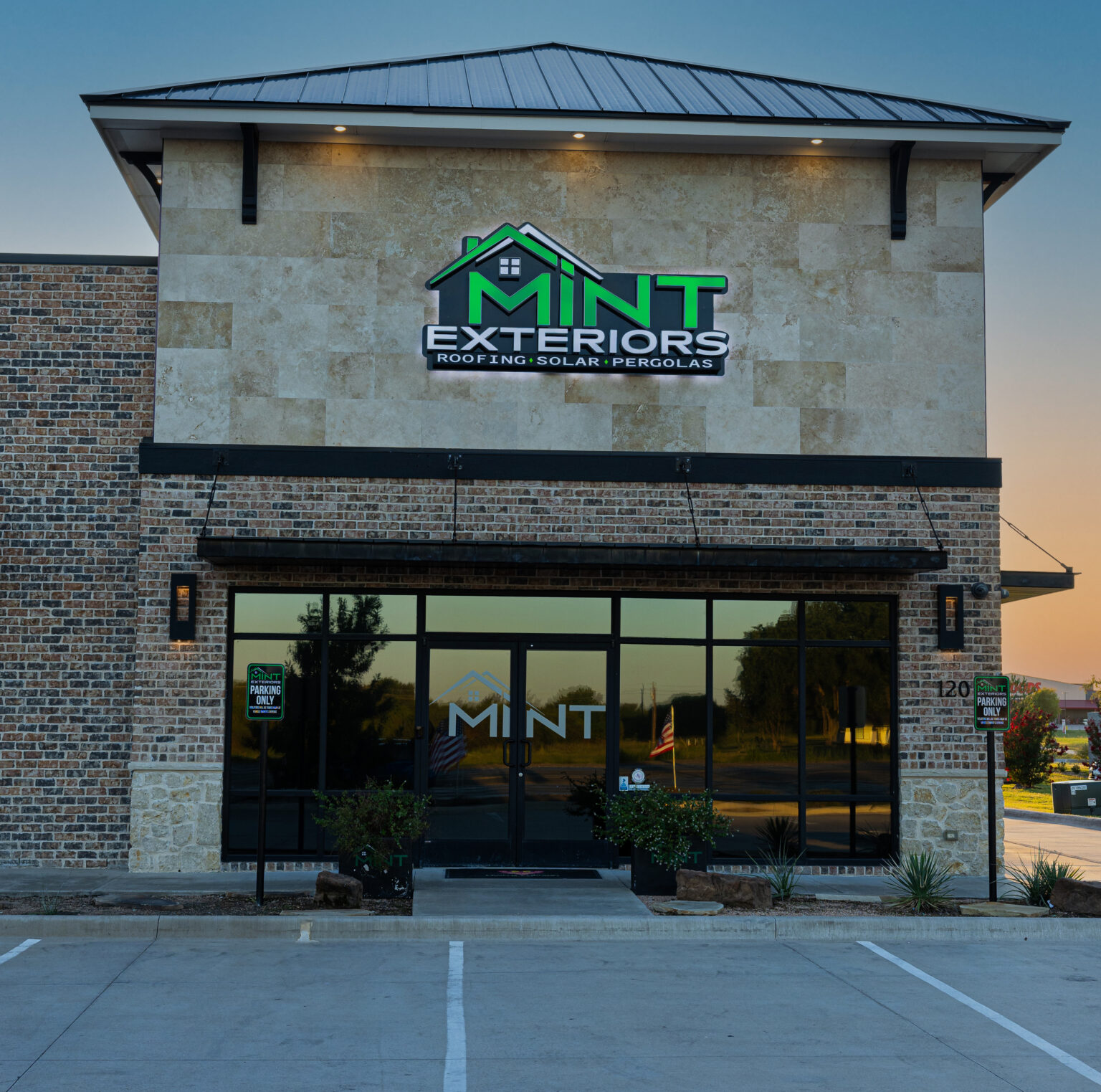 Modern residential exterior with clean lines